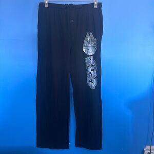 Star Wars Men’s Sleep Pants Size L Black Drawstring Lounge Pajamas Darth Vader